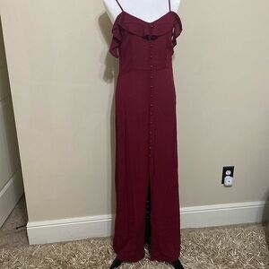 Beautiful summer maroon long dress